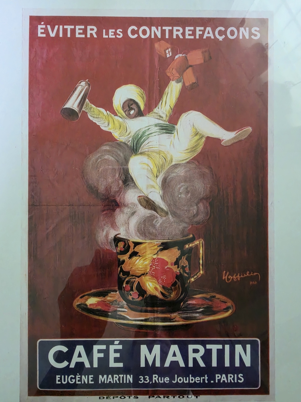 Vintage-Style Red Coffee Poster Art